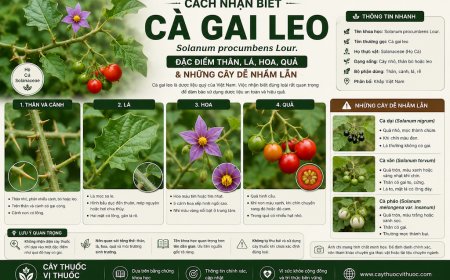 Cách nhận biết Cà gai leo: Đặc điểm thân, lá, hoa, quả và những cây dễ nhầm lẫn