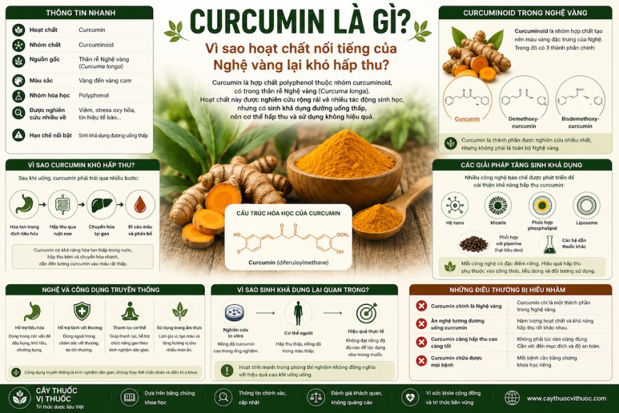 Curcumin là gì? Vì sao hoạt chất nổi tiếng của Nghệ vàng lại khó hấp thu?