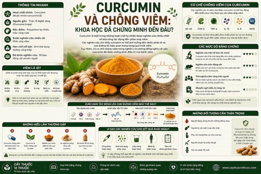 Curcumin và chống viêm: Khoa học đã chứng minh đến đâu?