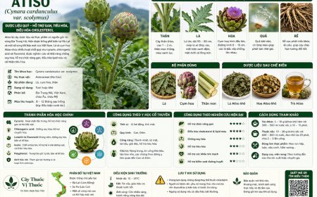 Atiso (Cynara cardunculus var. scolymus) Đặc điểm, công dụng, cách dùng và những lưu ý khi sử dụng
