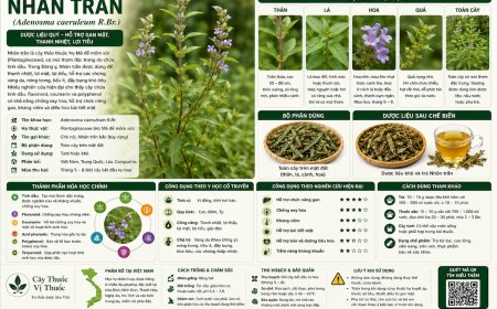 Nhân trần (Adenosma caeruleum R.Br.) Đặc điểm, công dụng, cách dùng và những lưu ý khi sử dụng