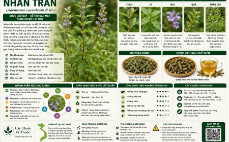 Nhân trần (Adenosma caeruleum R.Br.) Đặc điểm, công dụng, cách dùng và những lưu ý khi sử dụng