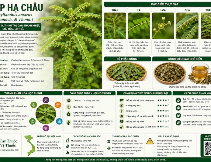 Diệp hạ châu (Phyllanthus amarus Schumach. & Thonn.) Đặc điểm, công dụng, cách dùng và những lưu ý khi sử dụng