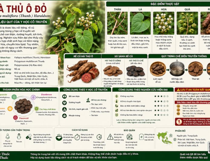 Hà thủ ô đỏ (Fallopia multiflora) – Công dụng, cách dùng và lưu ý về độc tính