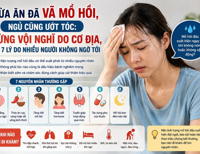 Vừa Ăn Đã Vã Mồ Hôi, Ngủ Cũng Ướt Tóc: 7 Nguyên Nhân Không Nên Bỏ Qua
