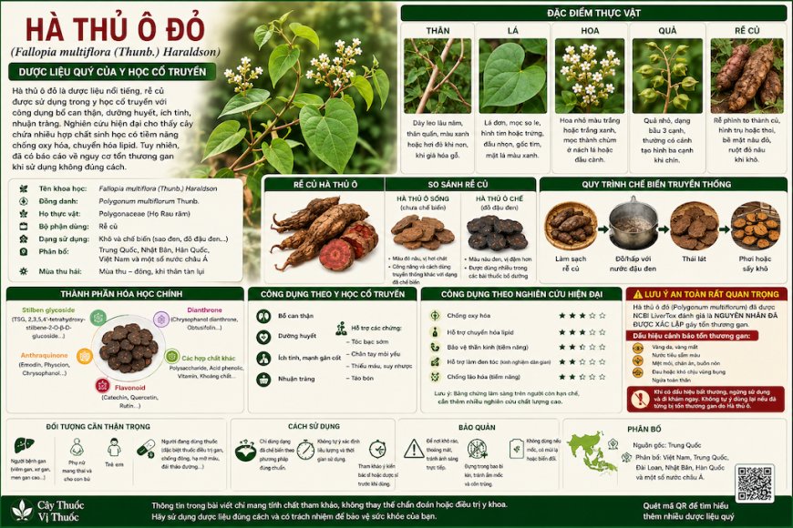 Hà thủ ô đỏ (Fallopia multiflora) – Công dụng, cách dùng và lưu ý về độc tính