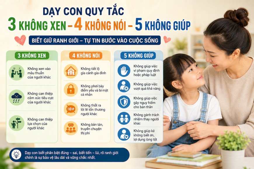 Dạy Con Quy Tắc “3 Không Xen – 4 Không Nói – 5 Không Giúp”: Biết Giữ Ranh Giới Là Một Cách Tự Bảo Vệ Mình