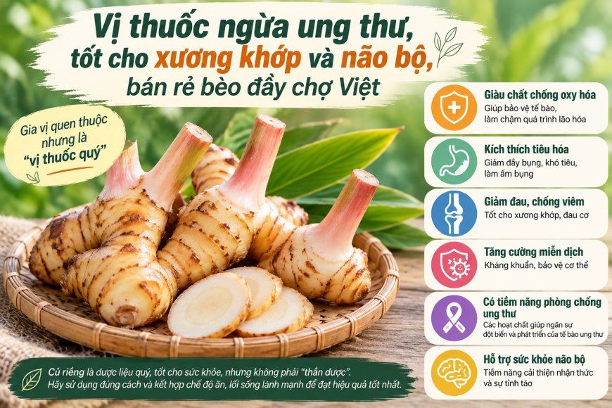 Củ riềng có tác dụng gì? Tiềm năng với tiêu hóa, viêm và sức khỏe