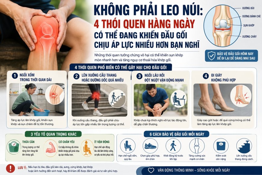 Không Phải Leo Núi: 4 Thói Quen Hằng Ngày Có Thể Đang Khiến Đầu Gối Chịu Áp Lực Nhiều Hơn Bạn Nghĩ