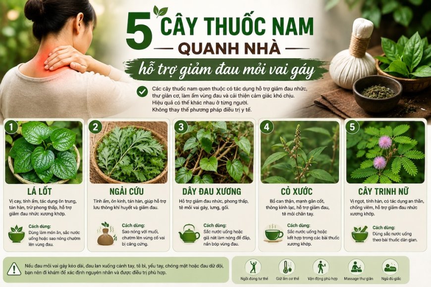 5 Cây Thuốc Nam Quanh Nhà Hỗ Trợ Giảm Đau Mỏi Vai Gáy